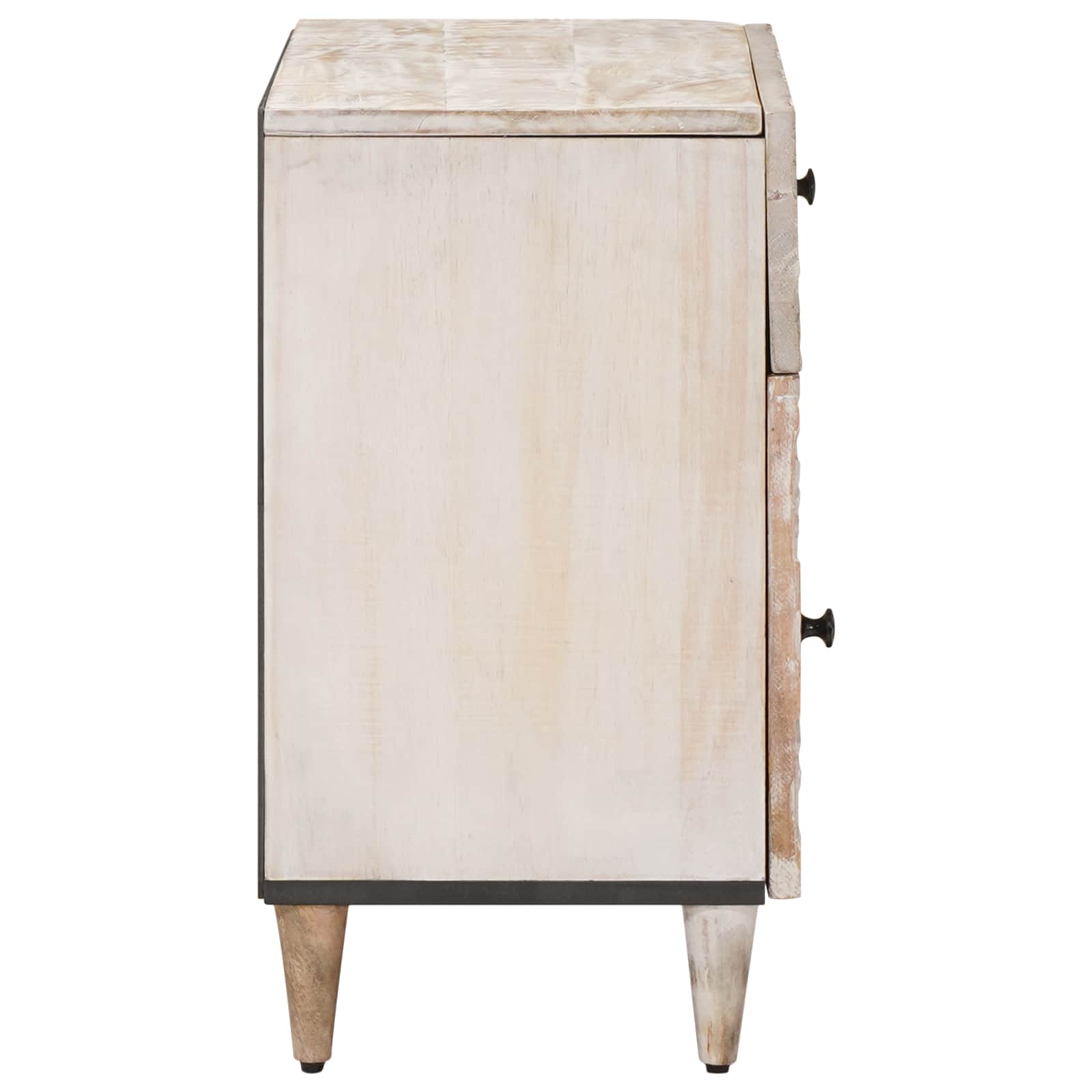 vidaXL Szafka łóżkowa z szufladą Biały 50 x 33 x 60 cm Drewno z mango