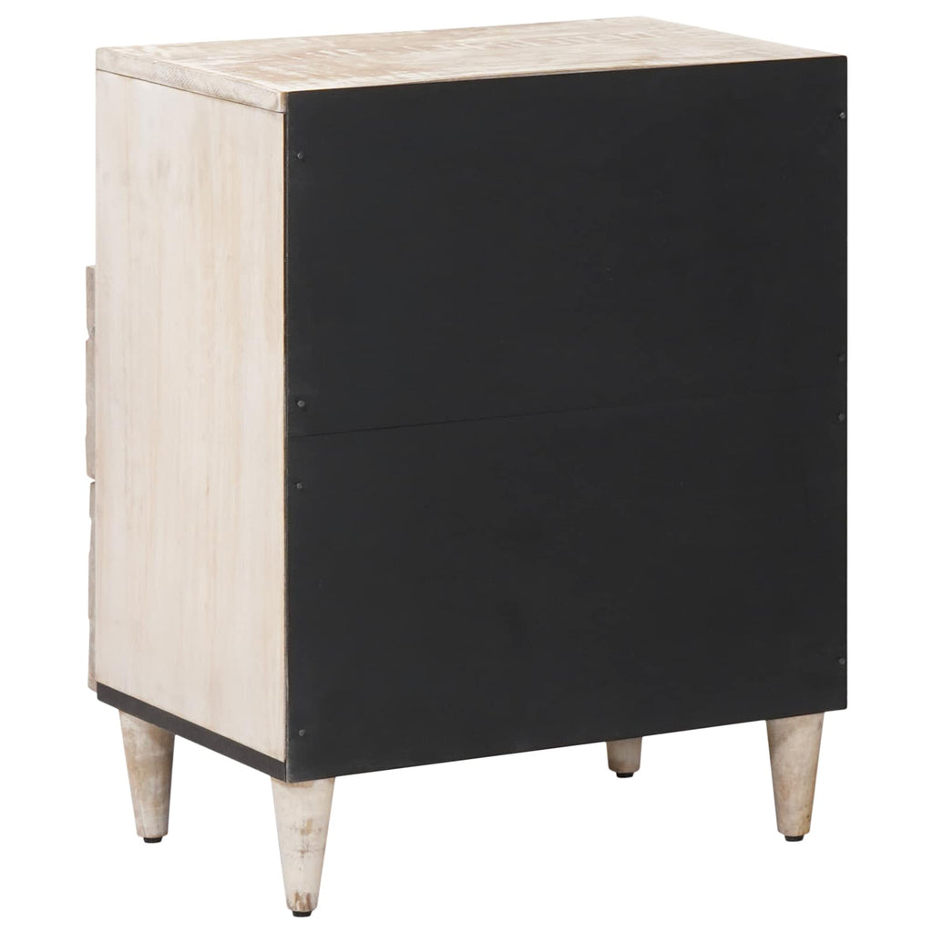 vidaXL Szafka łóżkowa z szufladą Biały 50 x 33 x 60 cm Drewno z mango