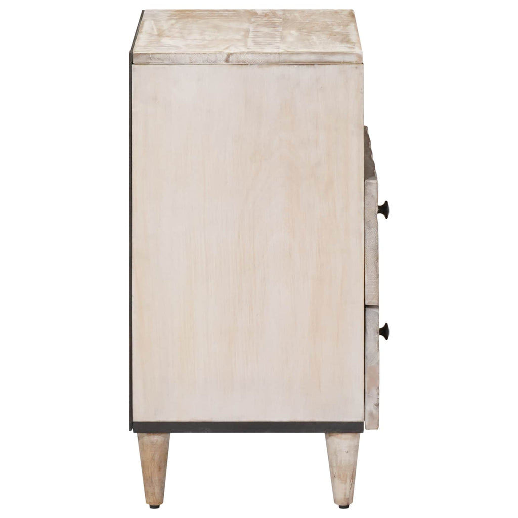 vidaXL Szafka łóżkowa z szufladą Biały 50 x 33 x 60 cm Drewno z mango