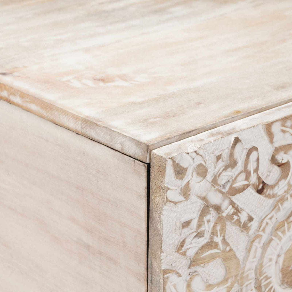 vidaXL Stolik kawowy Biały 100 x 54 x 40 cm Drewno z mango
