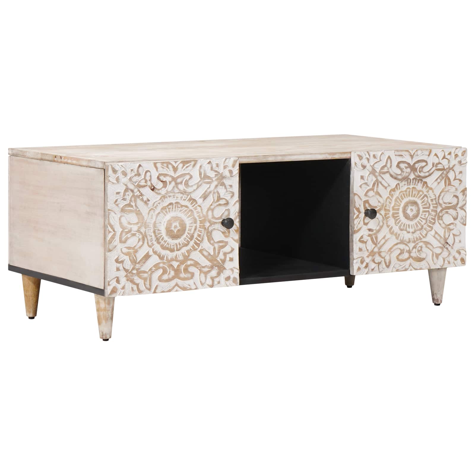 vidaXL Stolik kawowy Biały 100 x 54 x 40 cm Drewno z mango