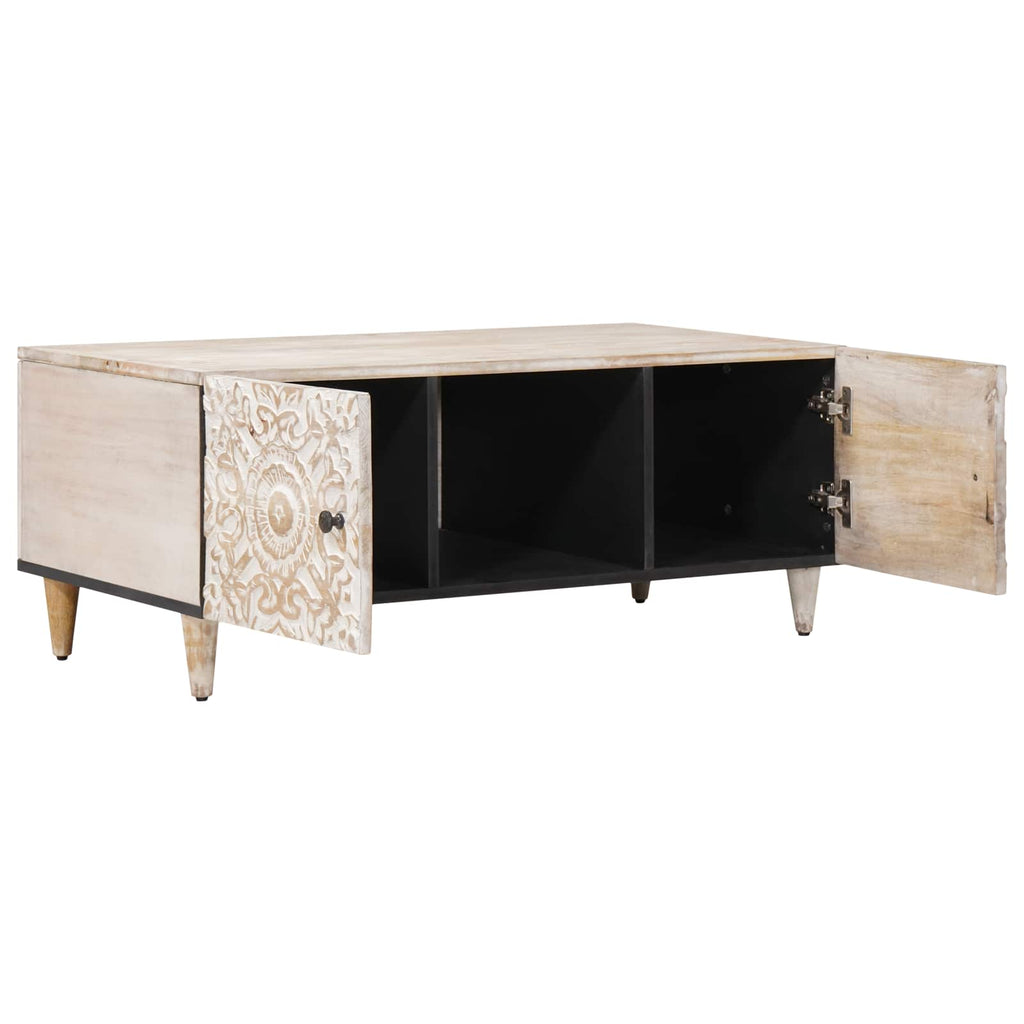 vidaXL Stolik kawowy Biały 100 x 54 x 40 cm Drewno z mango