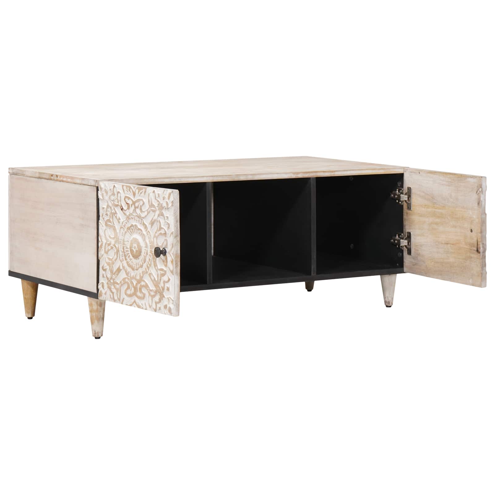 vidaXL Stolik kawowy Biały 100 x 54 x 40 cm Drewno z mango
