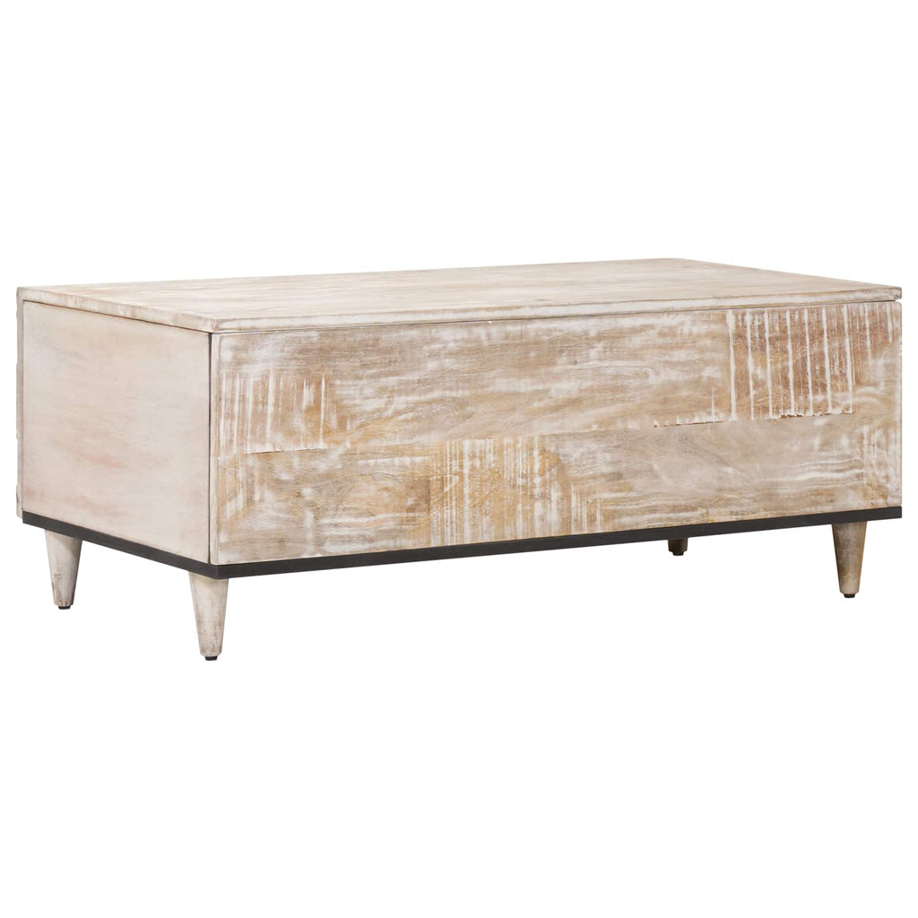vidaXL Stolik kawowy Biały 100 x 54 x 40 cm Drewno z mango