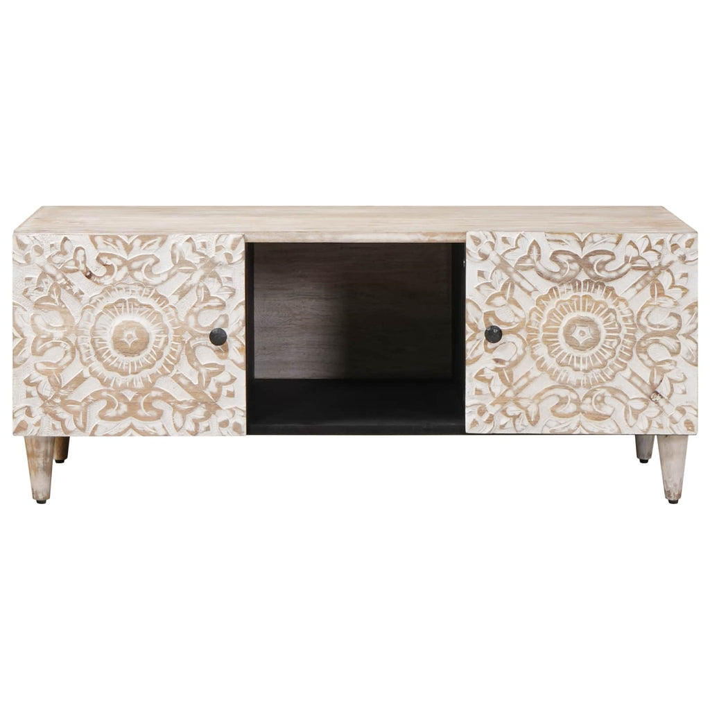 vidaXL Stolik kawowy Biały 100 x 54 x 40 cm Drewno z mango