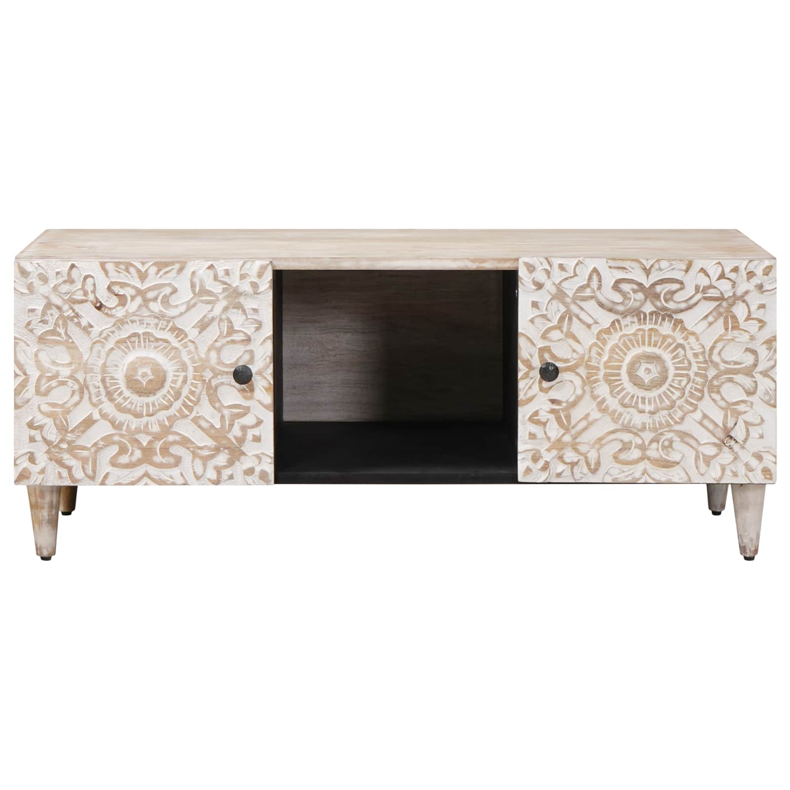 vidaXL Stolik kawowy Biały 100 x 54 x 40 cm Drewno z mango