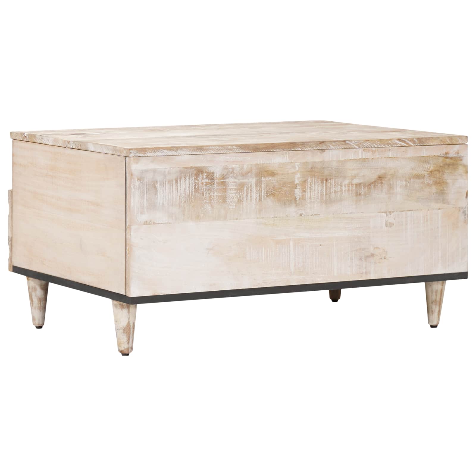 vidaXL Stolik kawowy z szufladą Biały 80 x 54 x 40 cm Drewno z mango
