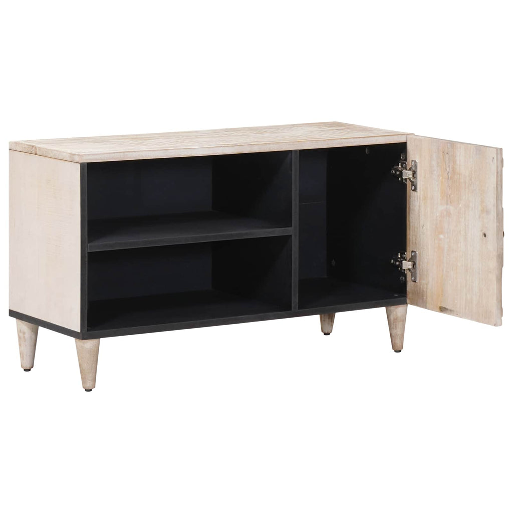 vidaXL Szafka pod telewizor Biały 80 x 31,5 x 46 cm Drewno z mango