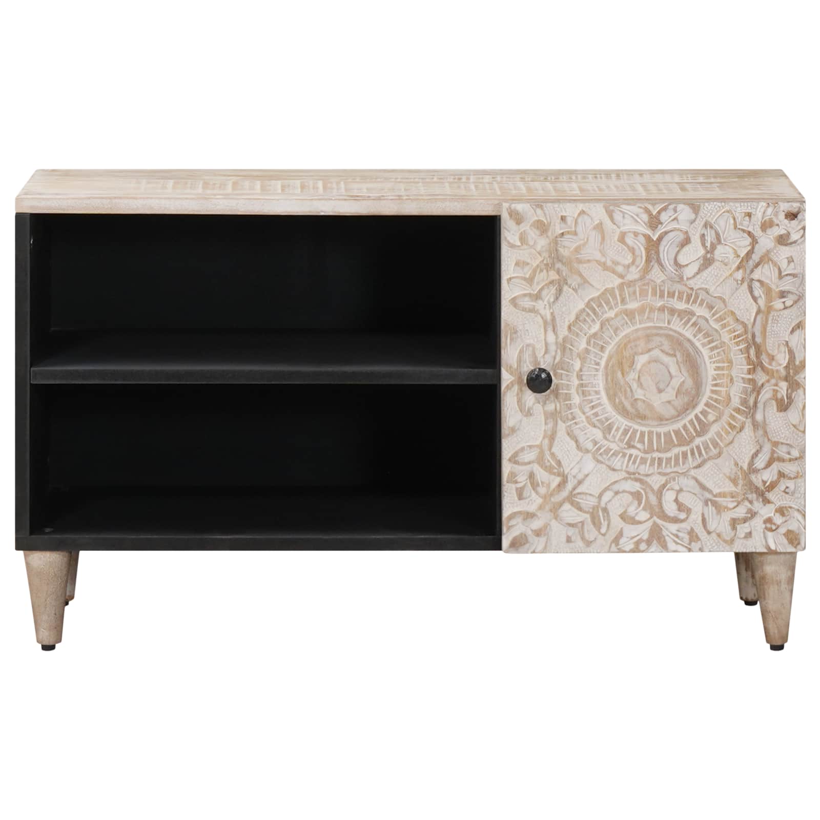 vidaXL Szafka pod telewizor Biały 80 x 31,5 x 46 cm Drewno z mango