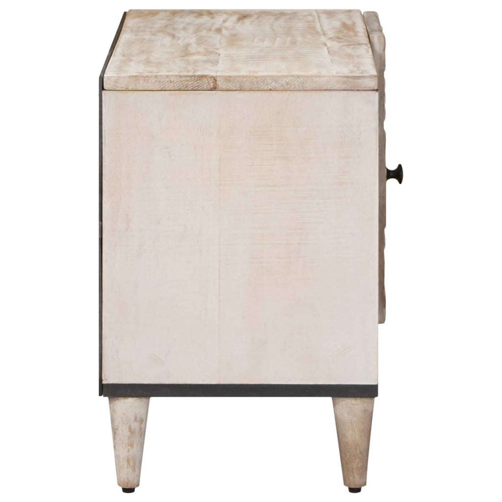 vidaXL Szafka pod telewizor Biały 80 x 31,5 x 46 cm Drewno z mango