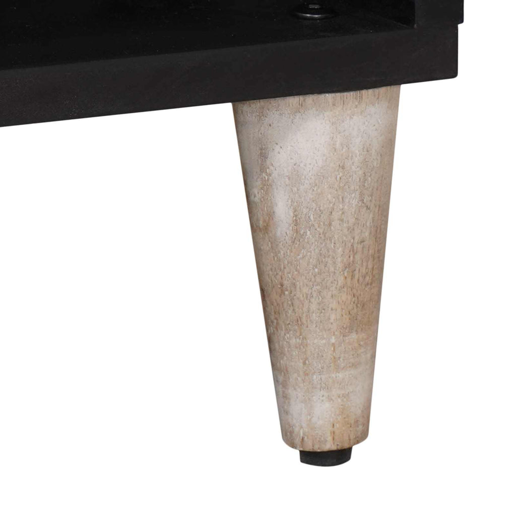 vidaXL Szafka pod telewizor Biały 100 x 33,5 x 46 cm Drewno z mango