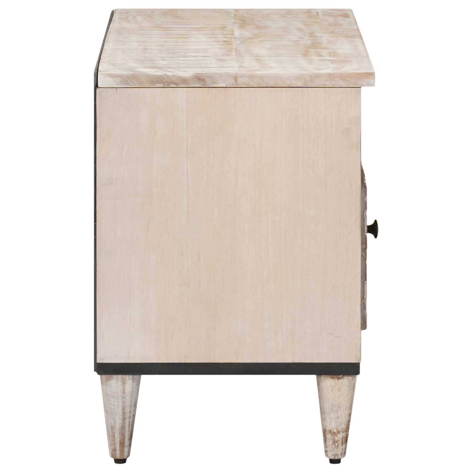 vidaXL Szafka pod telewizor Biały 80 x 33,5 x 46 cm Drewno z mango