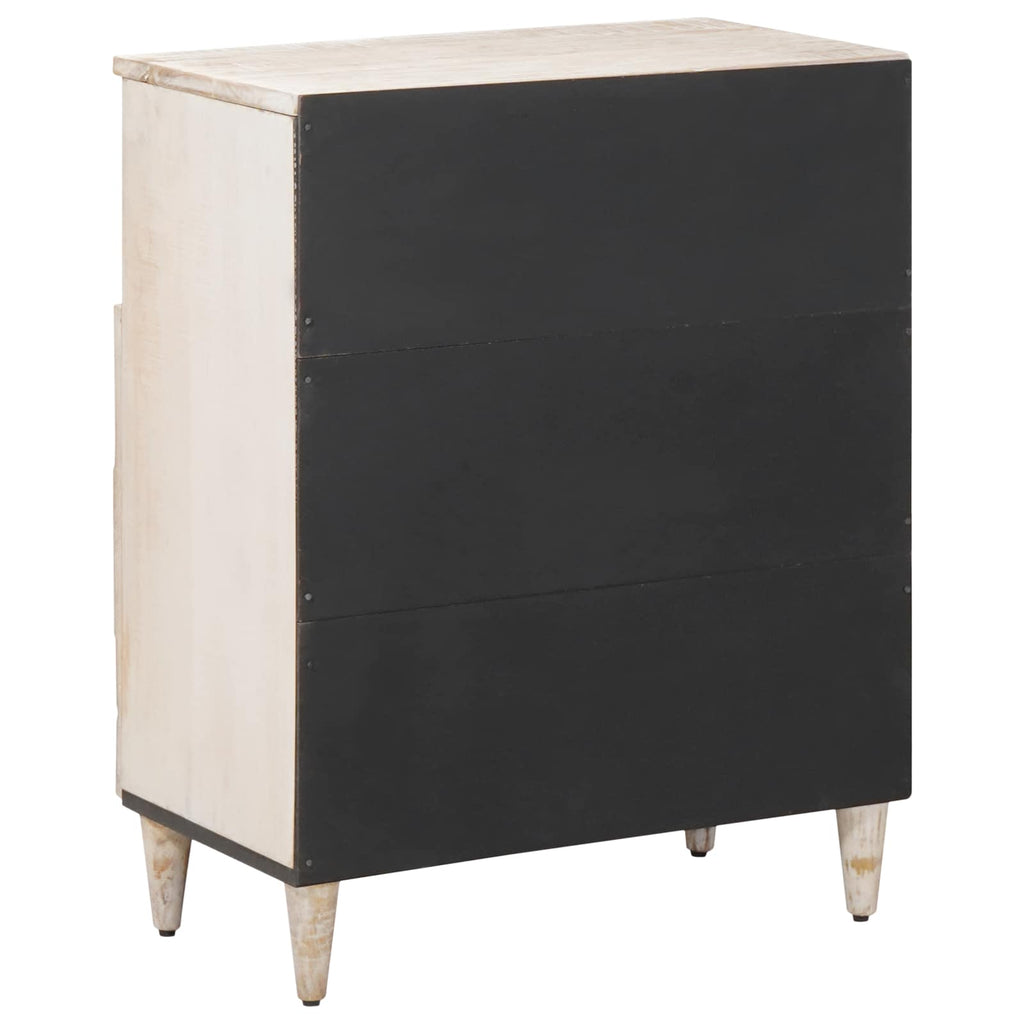 vidaXL Bufet z przechowywaniem Biały 60 x 33,5 x 75 cm Drewno z mango