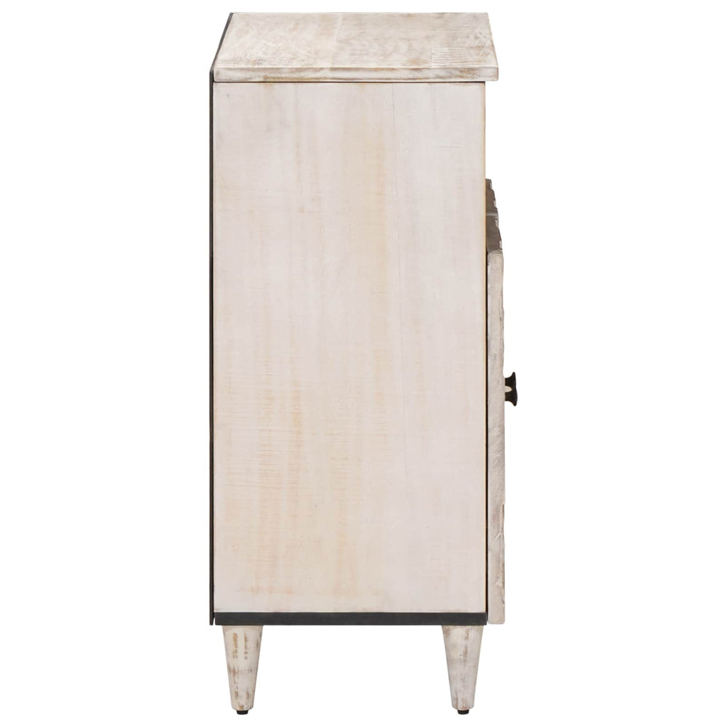 vidaXL Bufet z przechowywaniem Biały 60 x 33,5 x 75 cm Drewno z mango