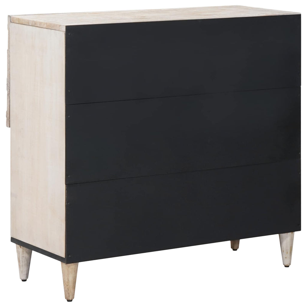vidaXL Bufet z przechowywaniem Biały 80 x 33,5 x 75 cm Drewno z mango