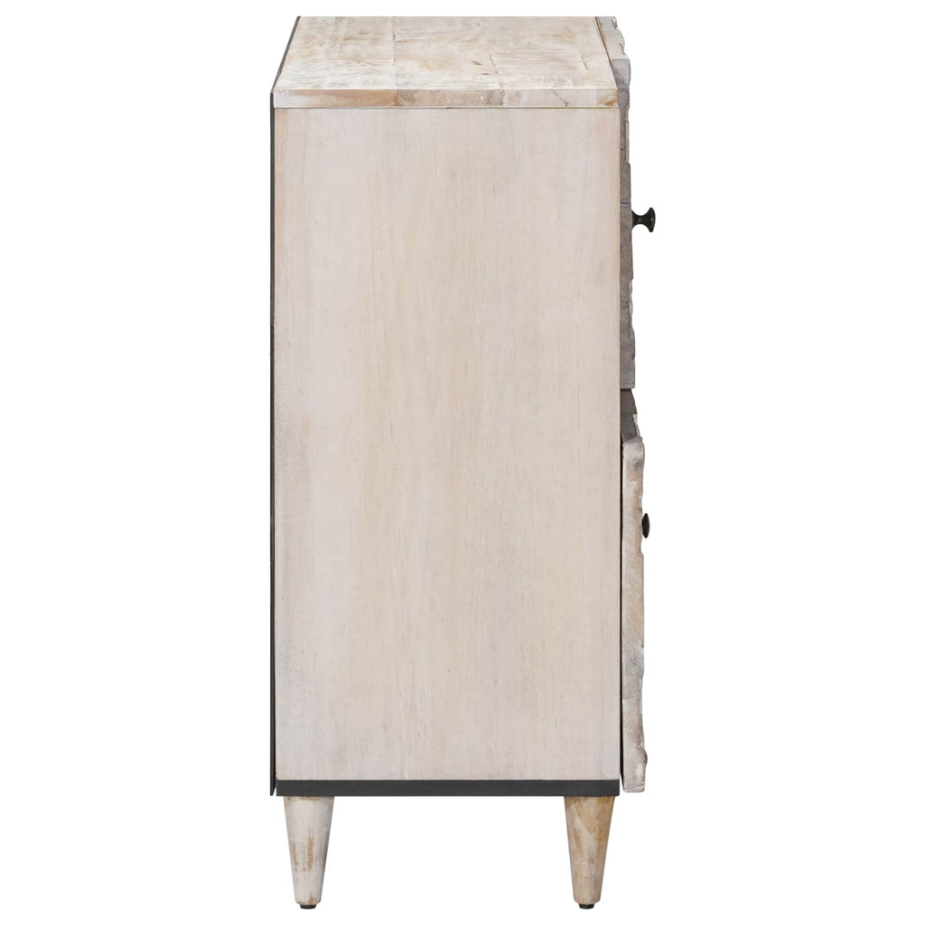 vidaXL Bufet z przechowywaniem Biały 80 x 33,5 x 75 cm Drewno z mango
