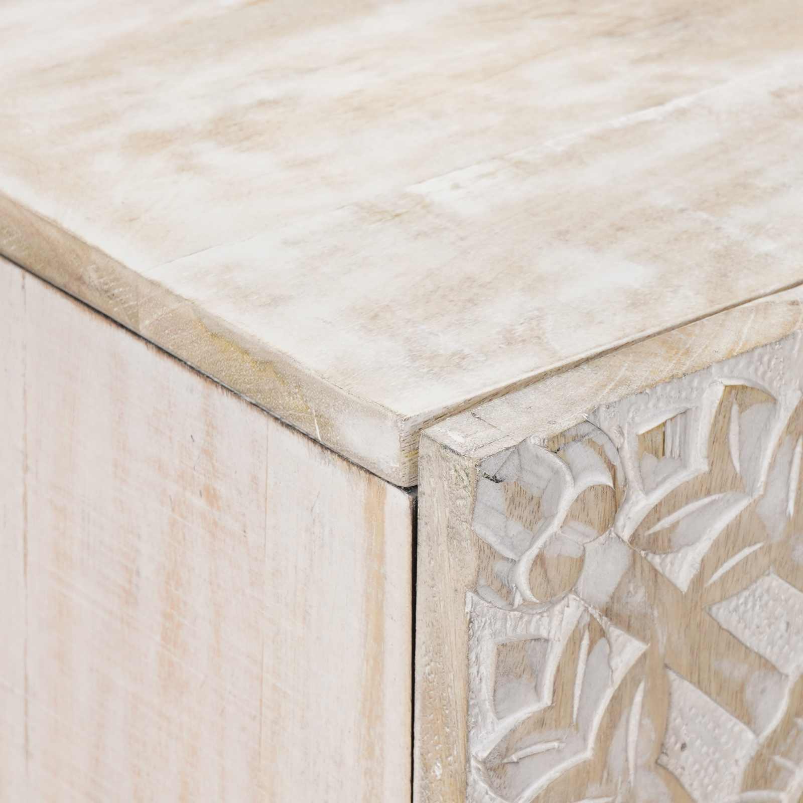 vidaXL Bufet z półką z drzwiami Biały 90 x 33,5 x 75 cm Drewno z mango