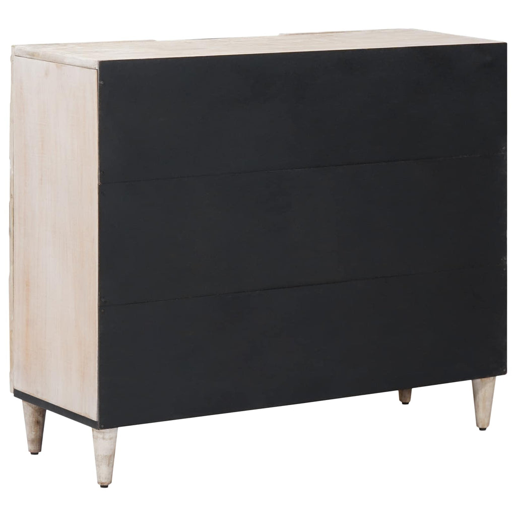 vidaXL Bufet z półką z drzwiami Biały 90 x 33,5 x 75 cm Drewno z mango
