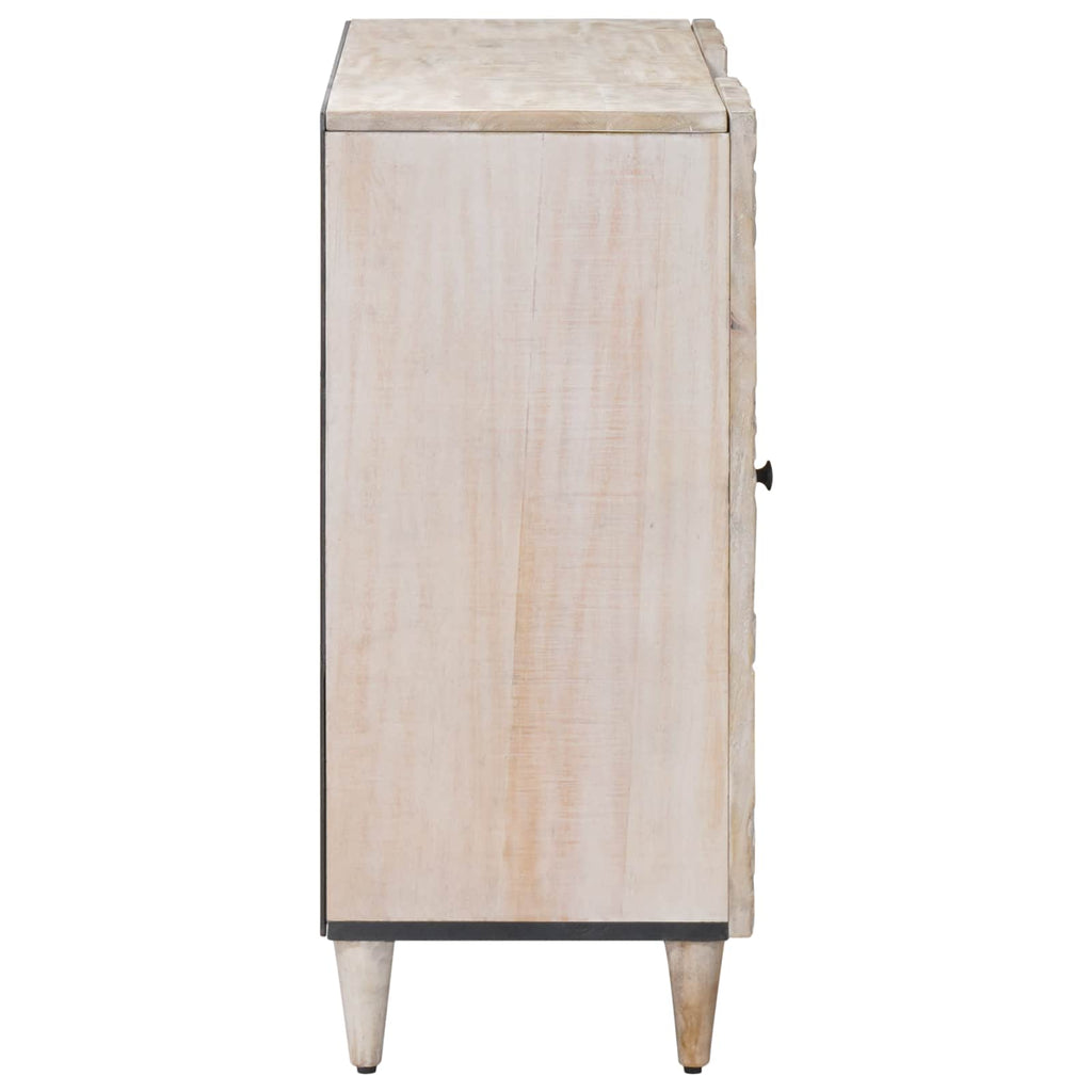 vidaXL Bufet z półką z drzwiami Biały 90 x 33,5 x 75 cm Drewno z mango