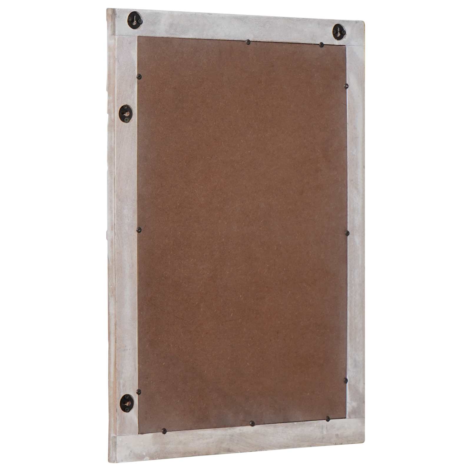 vidaXL Lustro ścienne Prostokątny Biały 70 x 50 cm Drewno z mango