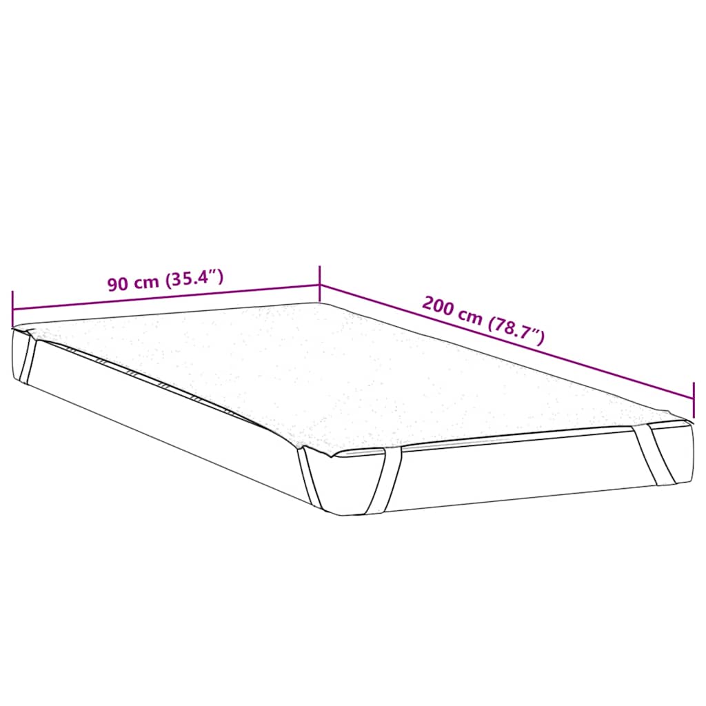 vidaXL Ochraniacz na materac, biały, 90x200 cm, wodoodporny