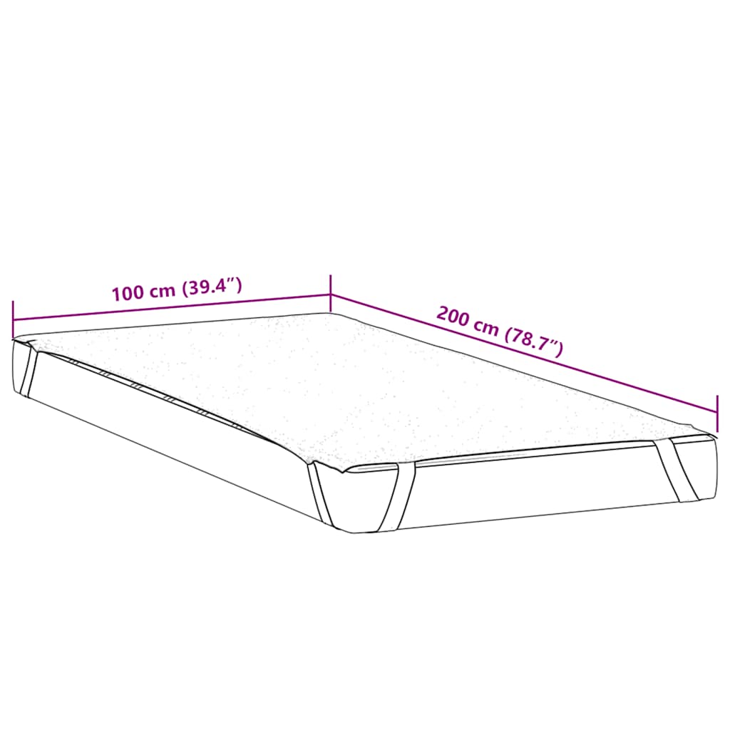 vidaXL Ochraniacz na materac, biały, 100x200 cm, wodoodporny