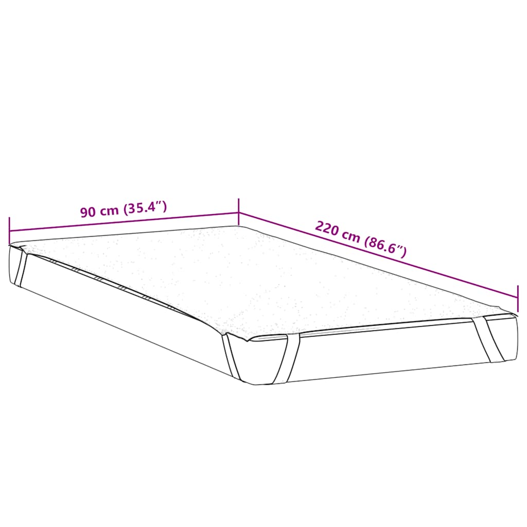 vidaXL Ochraniacz na materac, biały, 90x220 cm, wodoodporny