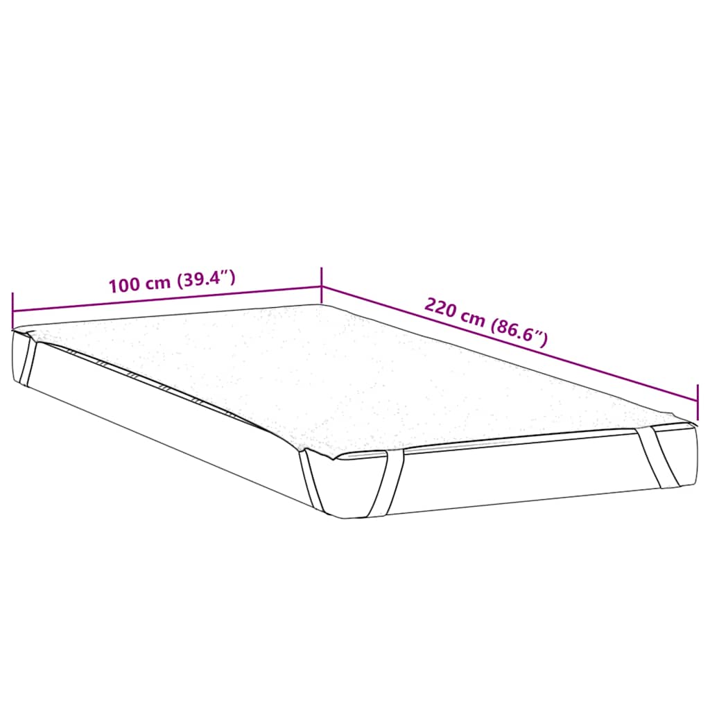 vidaXL Ochraniacz na materac, biały, 100x220 cm, wodoodporny