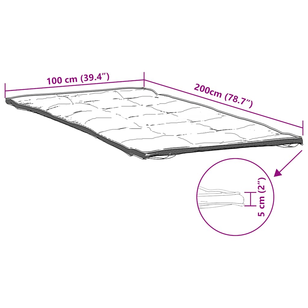 vidaXL Ochraniacz na materac, biały, 100x200 cm