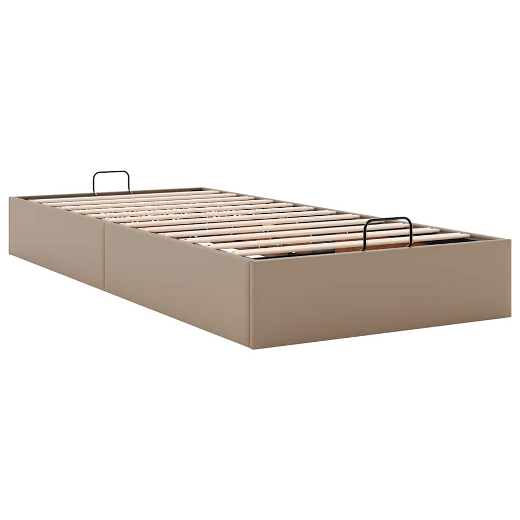 vidaXL Rama łóżka otomana bez materaca, cappucino, 90x200 cm, ekoskóra