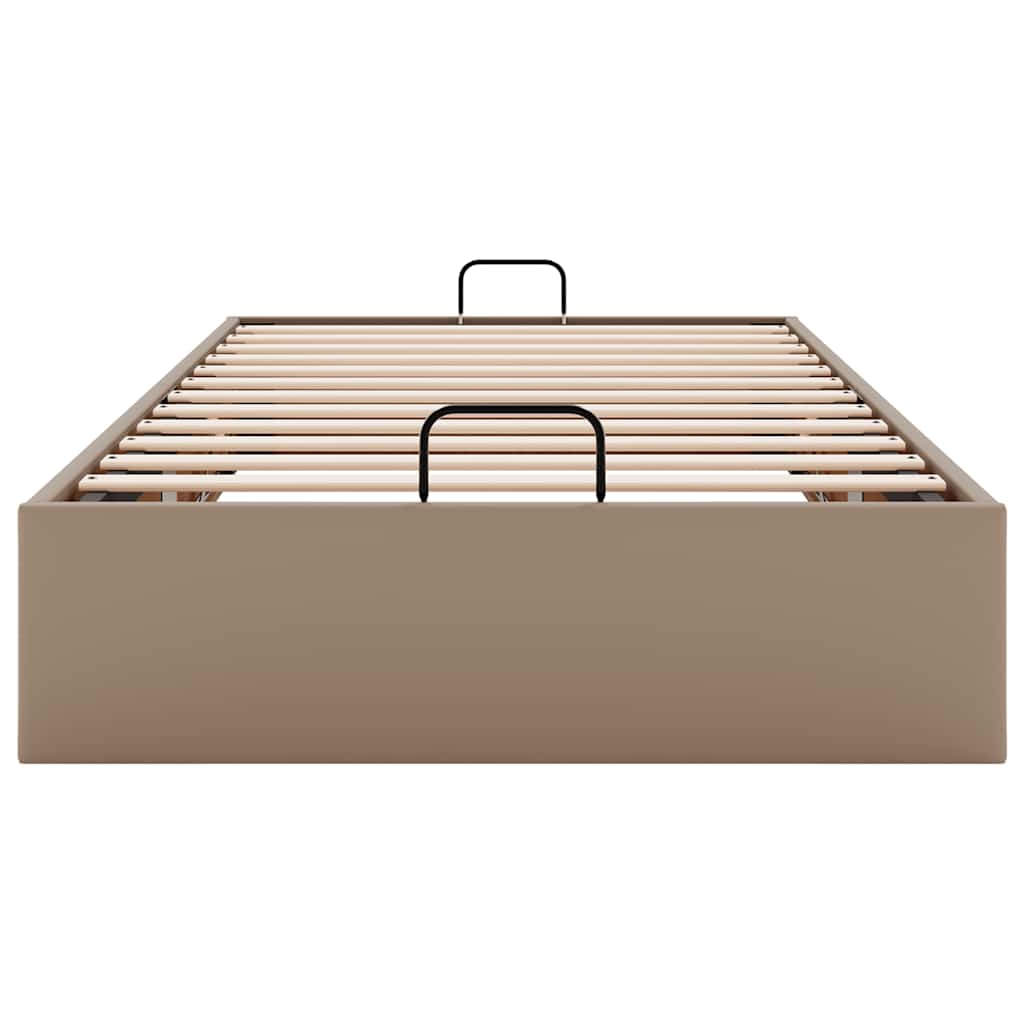 vidaXL Rama łóżka otomana bez materaca, cappucino, 90x200 cm, ekoskóra