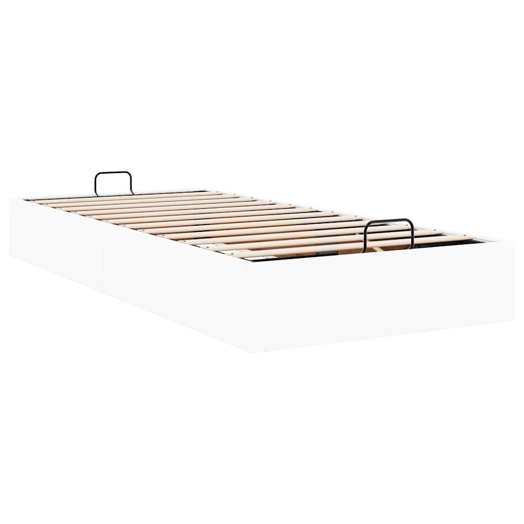 vidaXL Rama łóżka otomana bez materaca, biała, 100x200 cm, ekoskóra