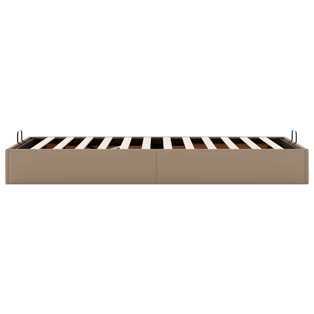 vidaXL Rama łóżka otomana bez materaca, cappucino, 100x200cm, ekoskóra
