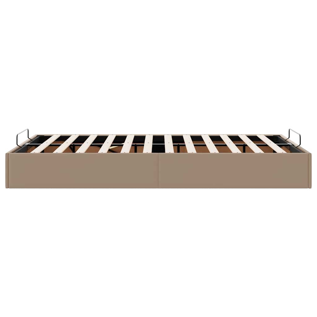 vidaXL Rama łóżka otomana bez materaca, cappucino, 120x190cm, ekoskóra