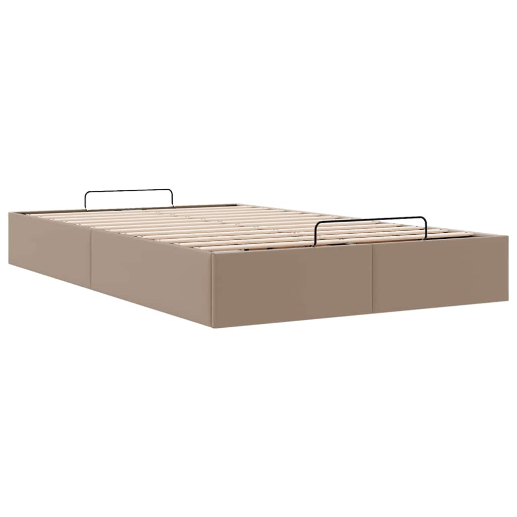 vidaXL Rama łóżka otomana bez materaca, cappucino, 120x200cm, ekoskóra