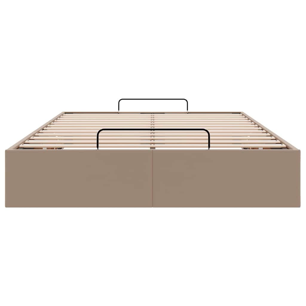 vidaXL Rama łóżka otomana bez materaca, cappucino, 120x200cm, ekoskóra