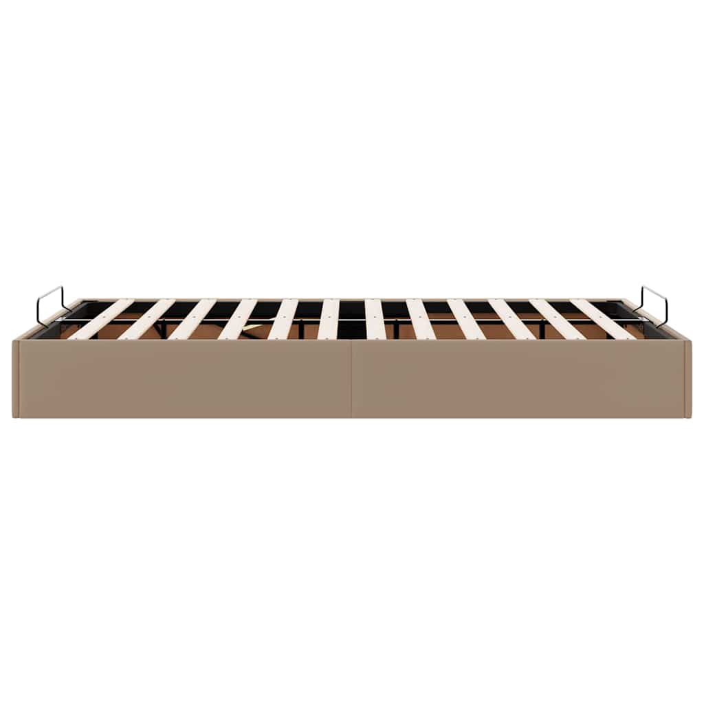 vidaXL Rama łóżka otomana bez materaca, cappucino, 120x200cm, ekoskóra