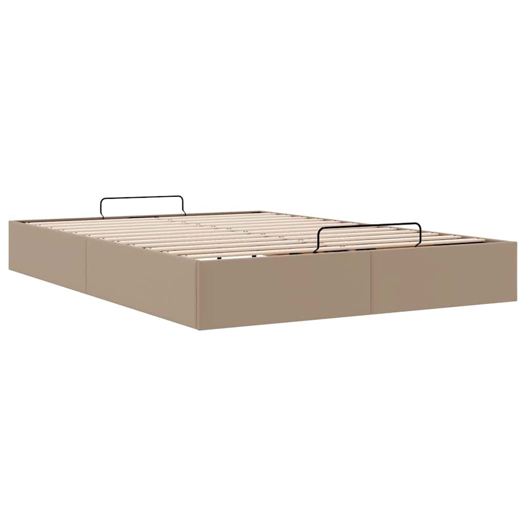 vidaXL Rama łóżka otomana bez materaca, cappucino, 140x190cm, ekoskóra