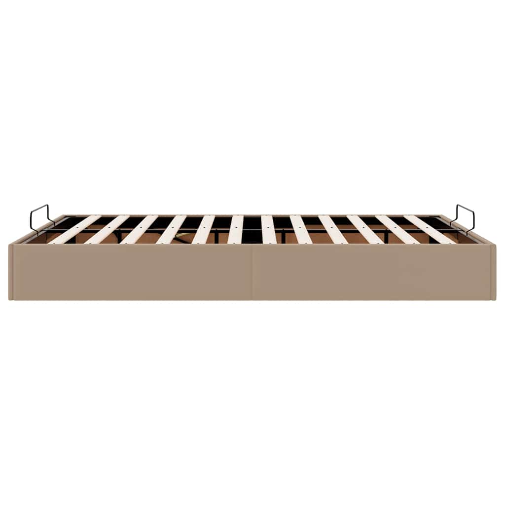 vidaXL Rama łóżka otomana bez materaca, cappucino, 140x190cm, ekoskóra