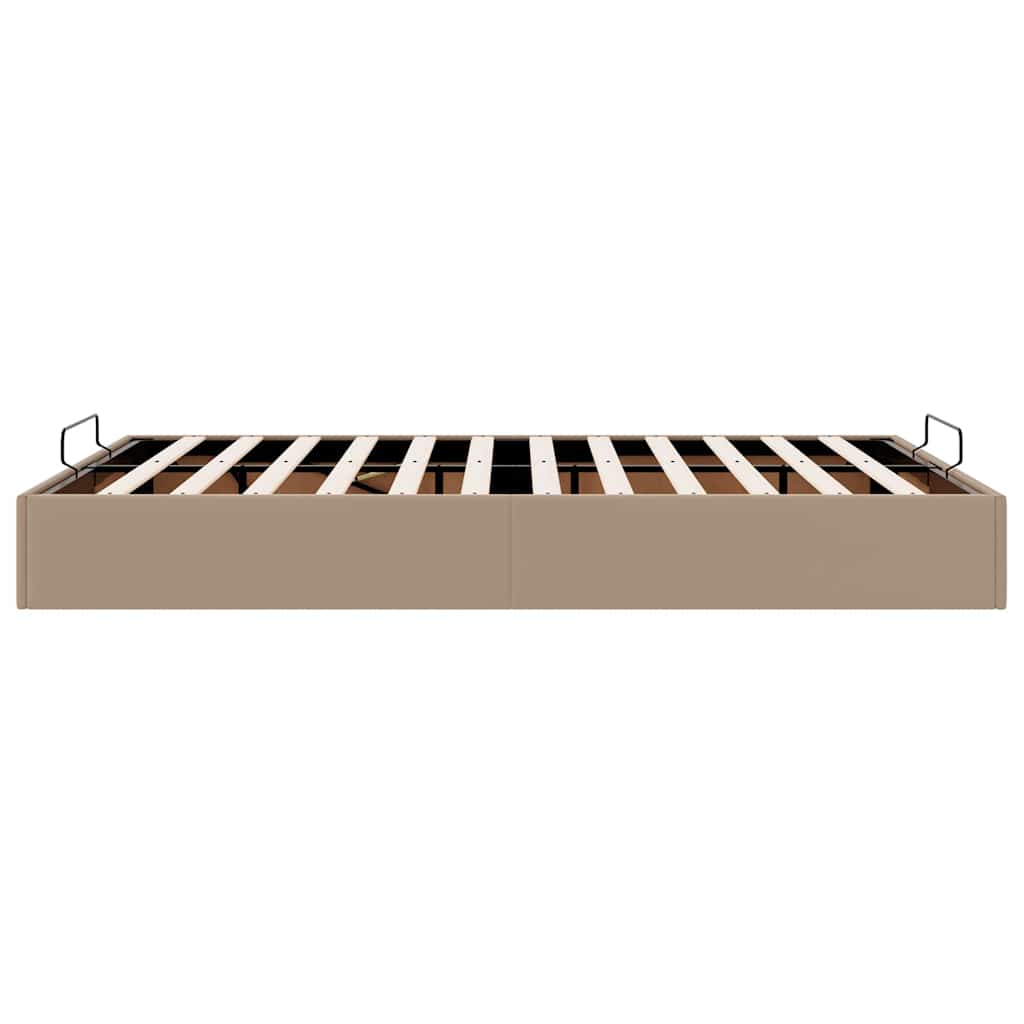 vidaXL Rama łóżka otomana bez materaca, cappucino, 140x200cm, ekoskóra