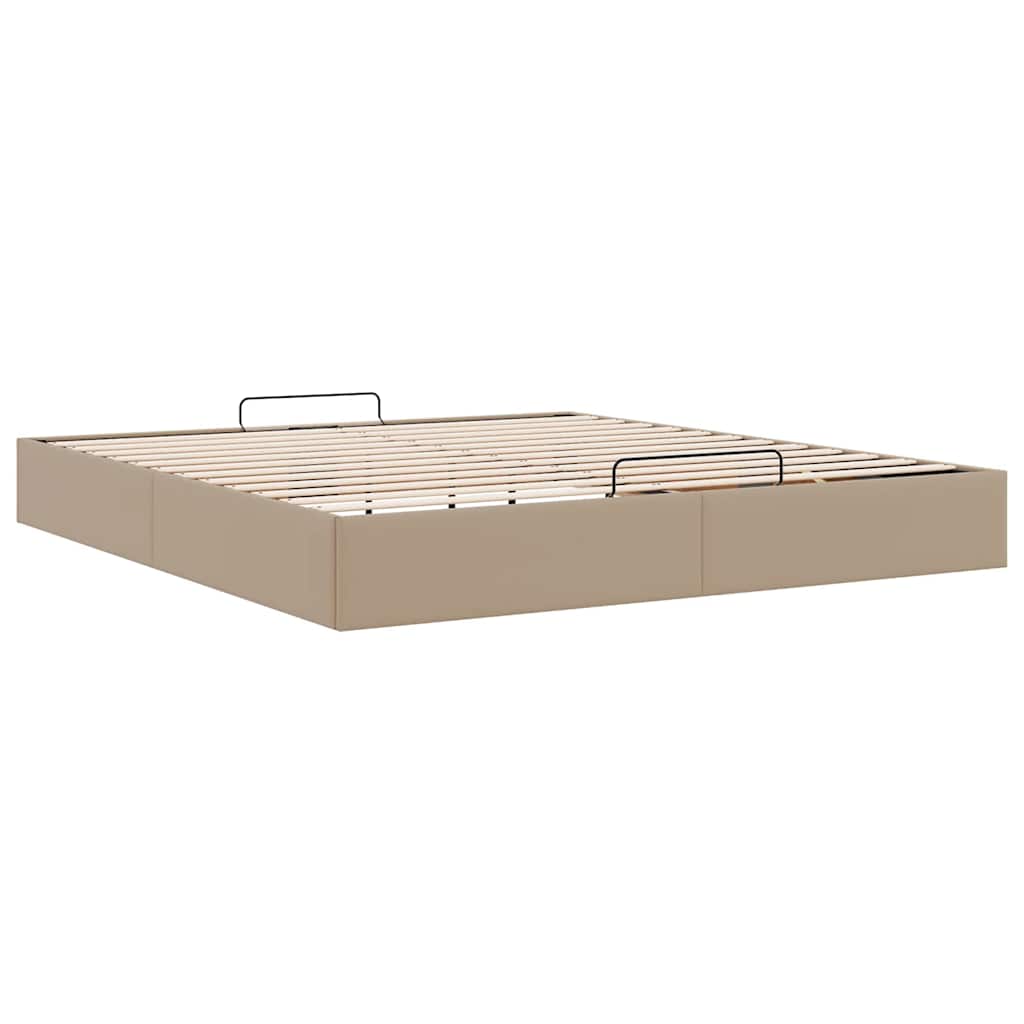 vidaXL Rama łóżka otomana bez materaca, cappucino, 180x200cm, ekoskóra