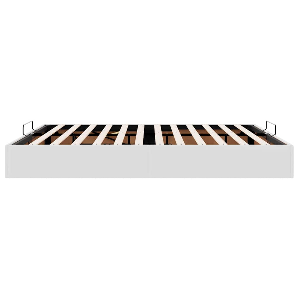 vidaXL Rama łóżka otomana bez materaca, biała, 200x200 cm, ekoskóra