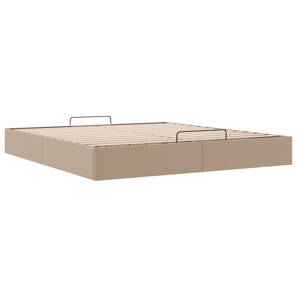 vidaXL Rama łóżka otomana bez materaca, cappucino, 200x200cm, ekoskóra