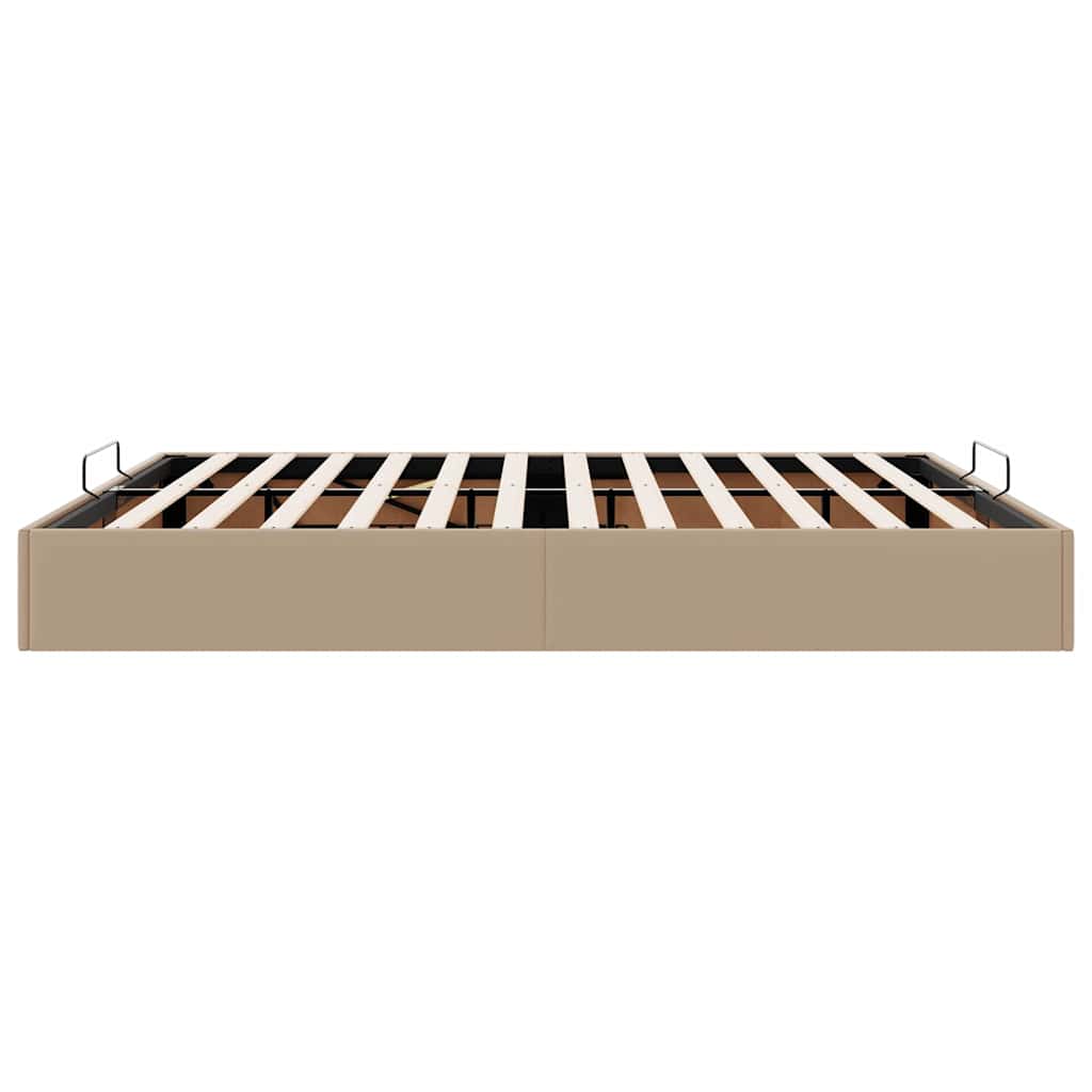 vidaXL Rama łóżka otomana bez materaca, cappucino, 200x200cm, ekoskóra
