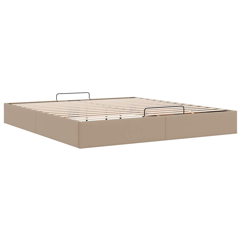 vidaXL Rama łóżka otomana bez materaca, cappucino, 200x200cm, ekoskóra