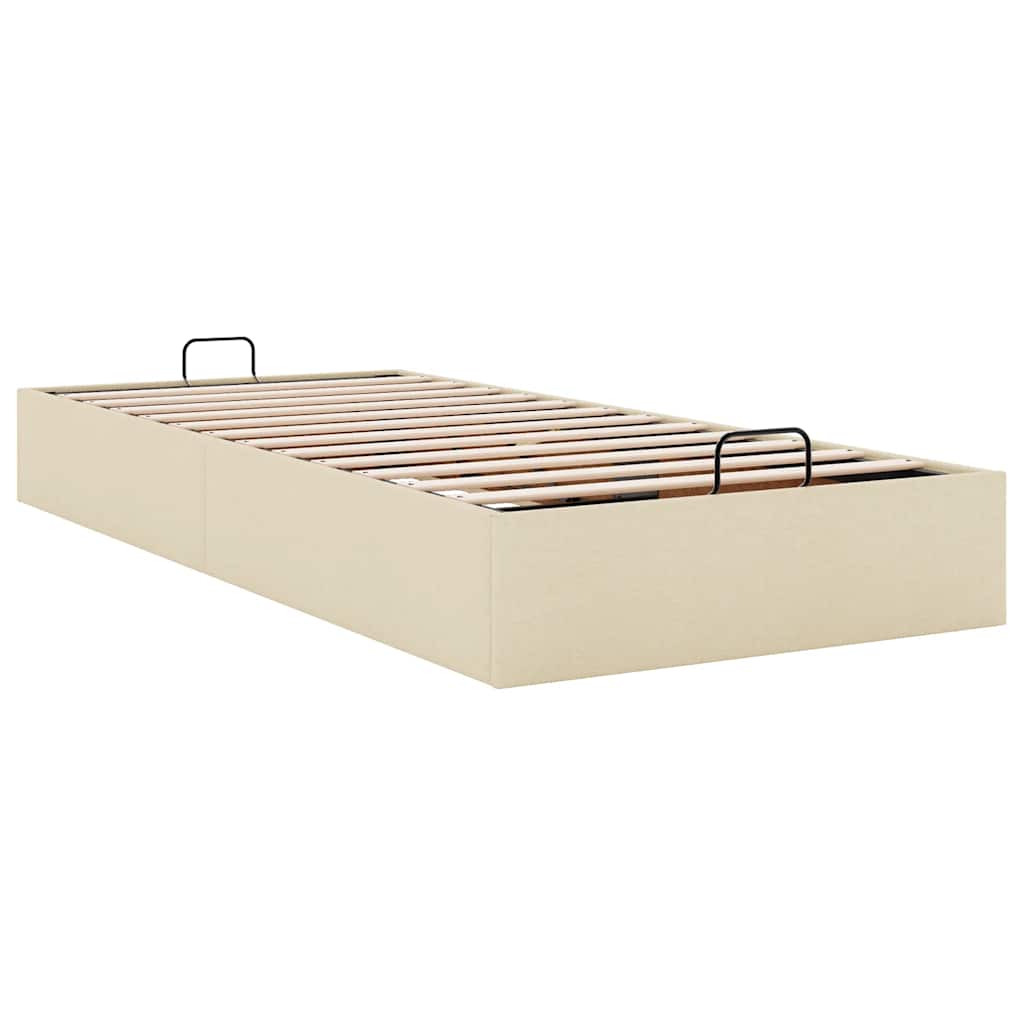 vidaXL Rama łóżka otomana bez materaca, kremowa, 80x200 cm, tkanina