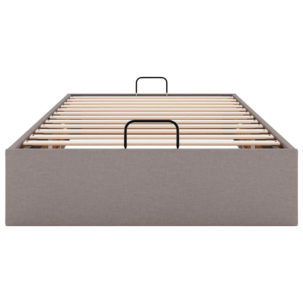 vidaXL Rama łóżka otomana bez materaca, taupe, 90x200 cm, tkanina