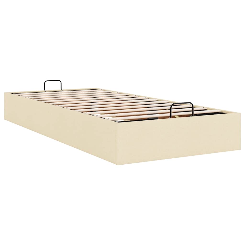 vidaXL Rama łóżka otomana bez materaca, kremowa, 90x200 cm, tkanina