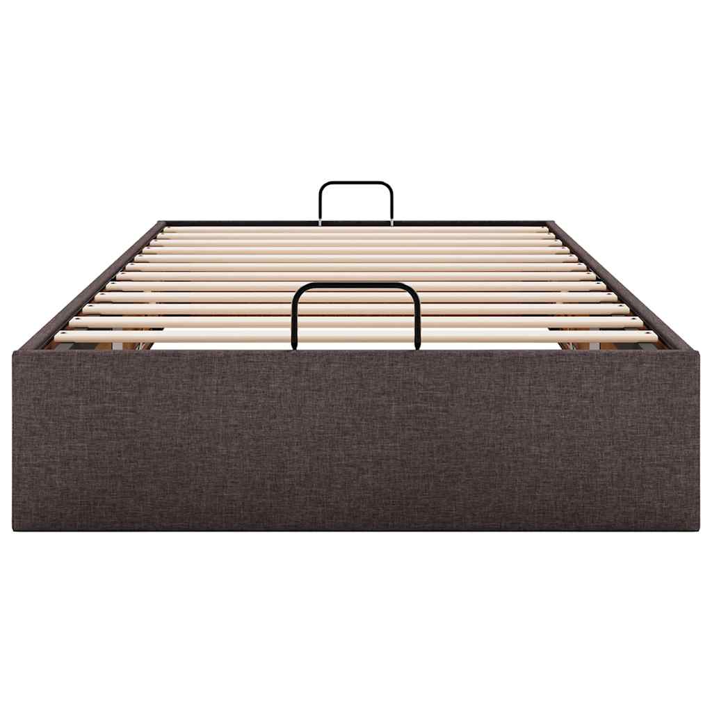 vidaXL Rama łóżka otomana bez materaca, brązowa, 100x200 cm, tkanina