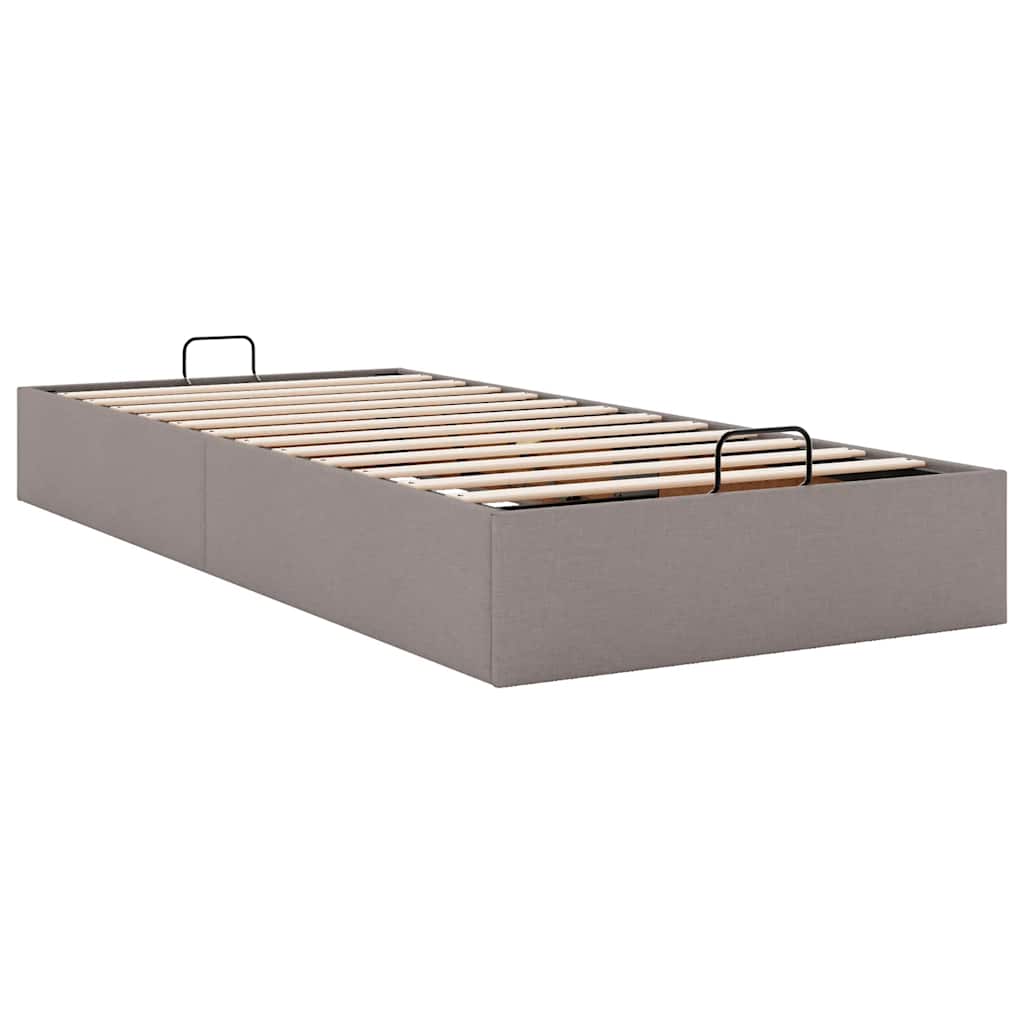 vidaXL Rama łóżka otomana bez materaca, taupe, 100x200 cm, tkanina